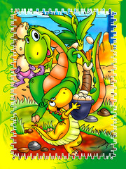Cute and colorful dinosaurs