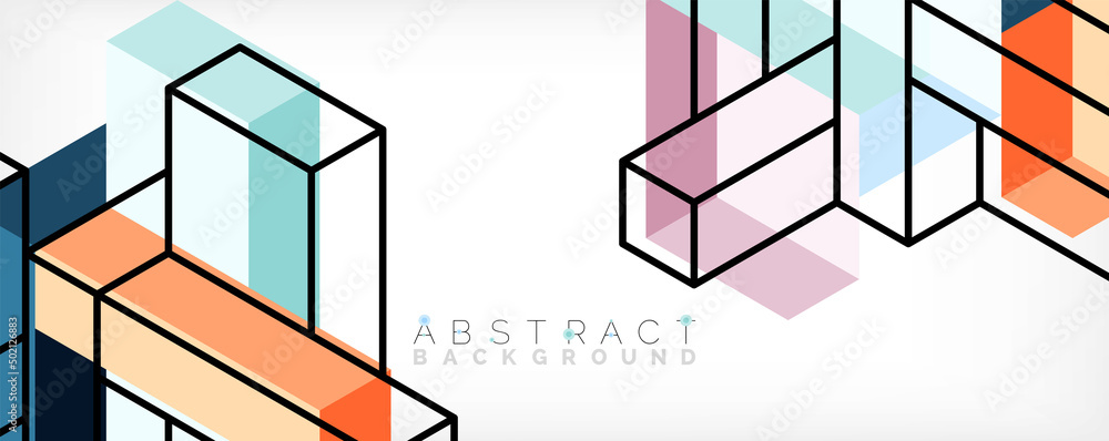 Poster abstract background. 3d cubes, cubic elements and blocks. techno or business concept for wallpaper, 