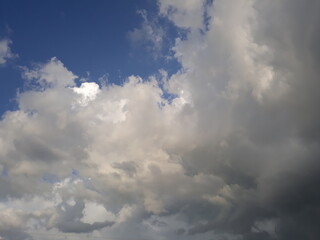 blue sky with storm clouds