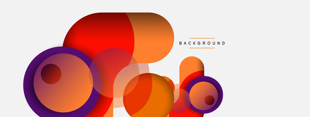 Vector round shapes circles minimal geometric background. Vector illustration for wallpaper banner background or landing page