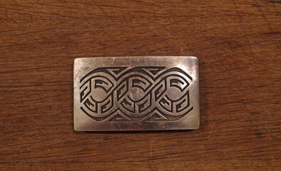 Navajo sterling silver western belt buckle