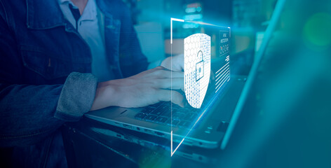 Data or network protection security, Hand press the virtual screen, enter the username and password...
