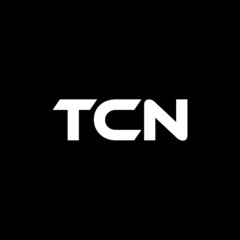 TCN letter logo design with black background in illustrator, vector logo modern alphabet font overlap style. calligraphy designs for logo, Poster, Invitation, etc.