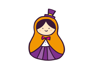Fototapeta premium かわいいハロウィンの仮装した子ども／手画きイラスト素材