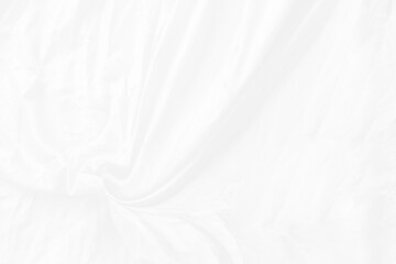 Top view Abstract White cloth background with soft waves.Wave and curve overlapping with different shadow of color,white fabric, crumpled fabric.