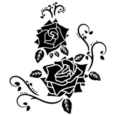 silhouette black rose flower decoration