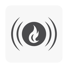 Fire alarm bell vector icon. Include ring alert sound, warning siren or chime. Security equipment of safety system for wall of school, building to prevention, urgent response, emergency rescue.
