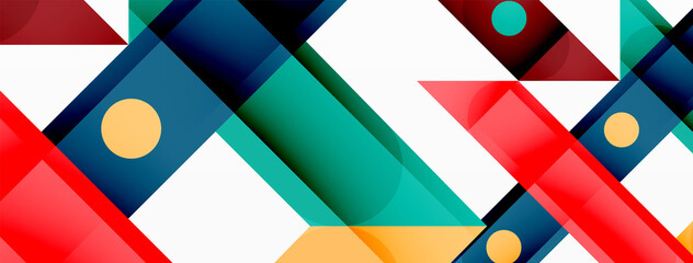 Bright colorful straight lines geometric abstract background. Trendy overlapping lines composition for wallpaper, banner, background or landing