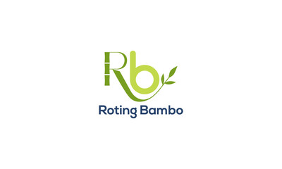 Bamboo R and B letter logo vector templet, 