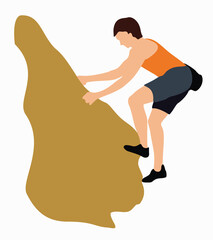 illustration of climber climbing a cliff