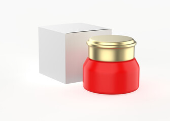 matte cosmetic Jar Mockup isolated on white background. 3d illustration