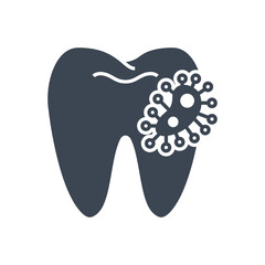 Dental Bacteria Glyph Icon