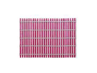 Bamboo wood table placemat mat with red patterns isolated on a white background , clipping path