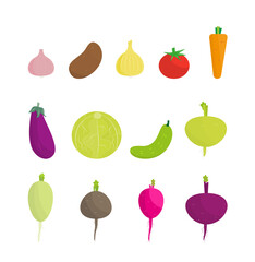 vegetables flat vector illustration set