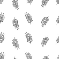 Seamless pattern of olive tree twigs and leaves and olive berries. Vector illustration, background or wallpaper.
