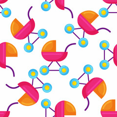 baby stroller pattern seamless background texture repeat wallpaper geometric vector