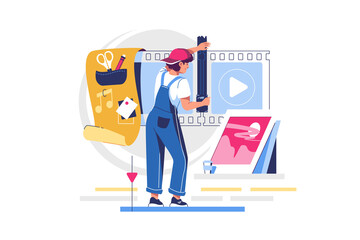 Video editing or video production and montage