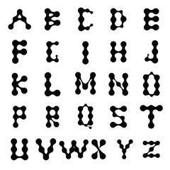 alphabet in metabolic font for logos