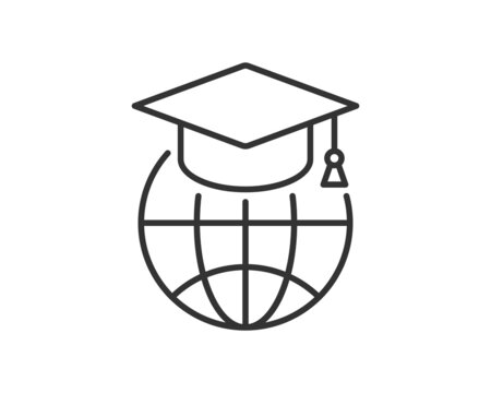 Education Icon Vector Illustartion. College Cap Or Graduate Hat Symbol. Student Degree Sign.