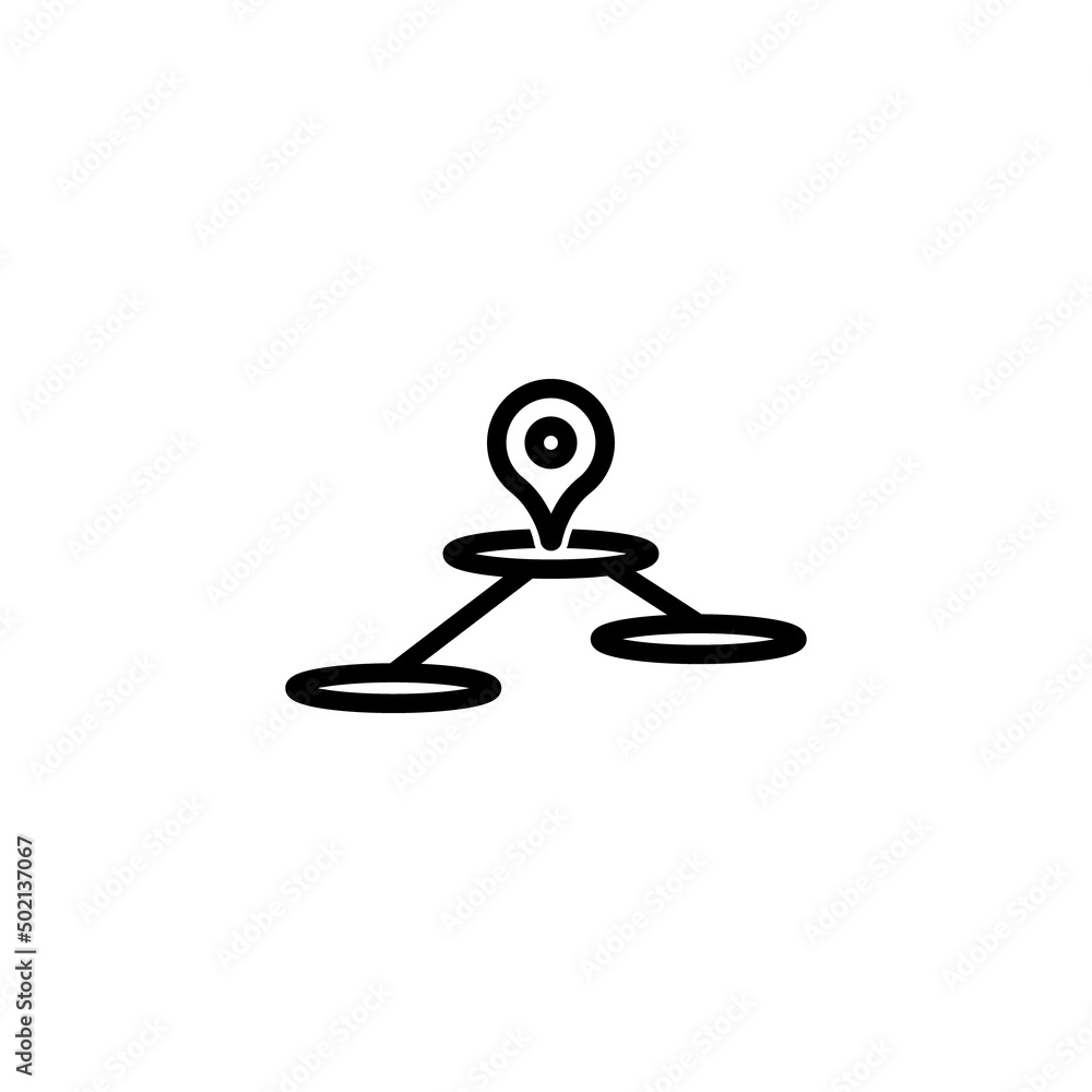 Poster map pointer or location icon design vector