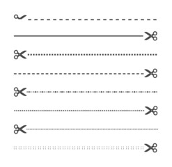 scissors cut dot line icon