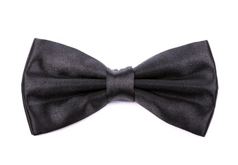 Black bow tie isolated on white background.