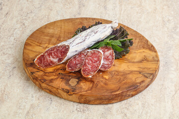 Spanish pork fuet dry sausage