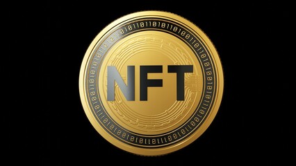 Fototapeta premium NFT, non-fungible token, NFT coin
