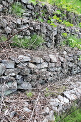 Fototapeta na wymiar 綺麗に並んだ石垣の壁