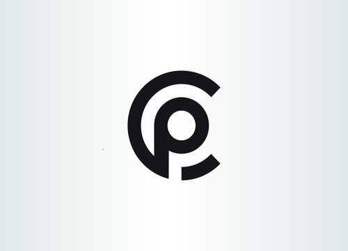 Creative Minimalist CP Logo Design with Letters C and P