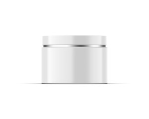 Glossy cosmetic jar for branding and mockup, cosmetic container on isolated white background, 3d render illustration.