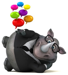 Fun rhinoceros - 3D Illustration