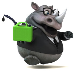 Fun rhinoceros - 3D Illustration