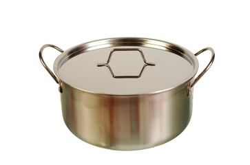 Metal saucepan with a lid.