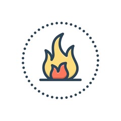 Color illustration icon for fires