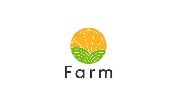 Farm logo design vector templet, 