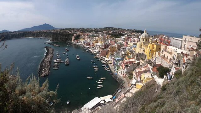 Italian Capital of Culture 2022. Procida. views of the fishing village.