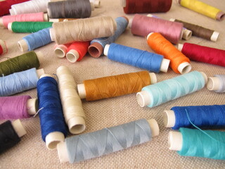Sewing thread in different colors