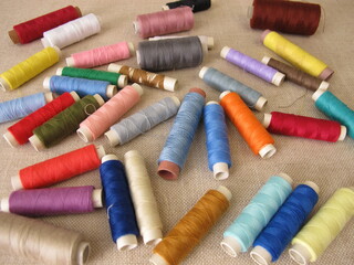 Sewing thread in different colors