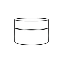 Linear cosmetic cream pack with lid for cosmetic product. Cosmetic. Vector illustration.
