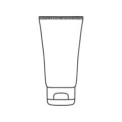 Linear tube of toothpaste, or other cosmetic product. Cosmetic. Vector illustration.