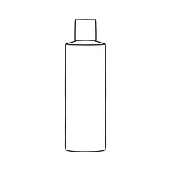 Linear bottle of shampoo, balsam, cream, or other cosmetic product. Cosmetic. Vector illustration.