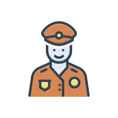 Color illustration icon for guard