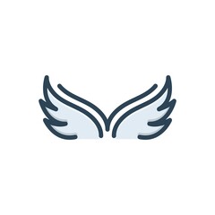 Fototapeta premium Color illustration icon for wings