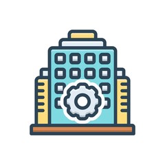 Color illustration icon for establishment