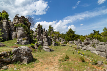 landscape with blue sky