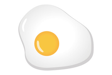 Fried Egg Sunny Side Up Eggs Vector Flat Design Realistic  Illustration Art