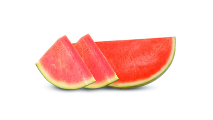 red watermelon slides isolated on white background