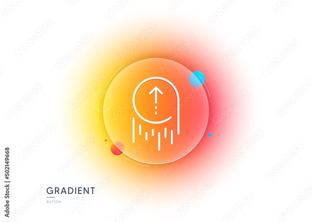 Poster swipe up line icon. gradient blur button with glassmorphism. scrolling arrow sign. landing page scro