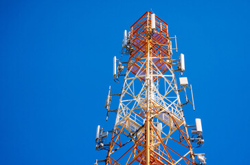 Telecommunication tower of 4G and 5G cellular